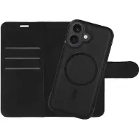 Just in Case Herausnehmbare PU-Leder Book Hülle Schwarz Apple iPhone 17 (Apple iPhone 17), Coque pour téléphone portable, Noir
