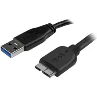 StarTech.com .com Câble SuperSpeed USB 3.0 slim A vers Micro B de 2 m - Mâle / Mâle - Noir