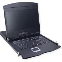 Roline Console KVM avec commutateur KVM - 8 ports - USB - français - 43,2 cm (17"), Commutateur KVM, Noir