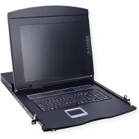 Value Console 19" 43cm VGA 4 3 USB UK, Commutateur KVM, Noir