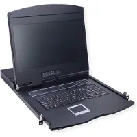 Roline Console KVM avec commutateur KVM - 8 ports - USB - français - 48 cm (19"), Commutateur KVM, Noir