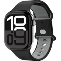 Spigen Band Nano Pop for Apple Watch 6/7/8/9/10/SE/Ultra 1/Ultra 2 (44/45/46/49 mm) black (Plastique, Silicone, Silicone), Sangles de montre, Noir