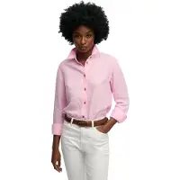 Superdry Premium Linen Slim Long Sleeve Shirt Rose 2XS Femme