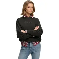 Superdry pour femme. W2012635A Sweat Script Brand noir (XS), Casuel, Coton, Manche longue