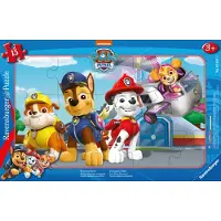 Ravensburger Kinderpuzzle 05681 - Quatre courageux sauveurs - 15 pièces PAW Patrol Puzzle cadre pour enfants à partir de 3 ans