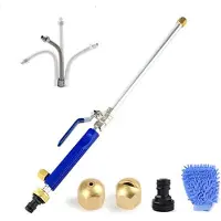 INF Jet Power Washing Nettoyeur haute pression pour tuyau d'arrosage 2 buses 3/4" Bleu