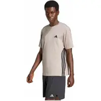 Adidas Workout Essentials Feelready 3 Stripes Short Sleeve T-shirt Beige,Gris S Homme