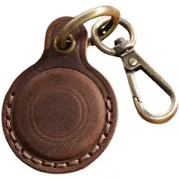 INF Étui en cuir premium pour Apple AirTag café