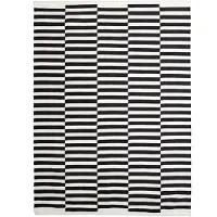 FRAAI Tapis en coton - Dazzle Blocks Noir/Blanc | 140x200 cm | Rectangulaire | Tissage plat