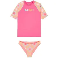 Roxy Set Check Tw Short Sleeve Rash Guard Rose 2 Years Fille