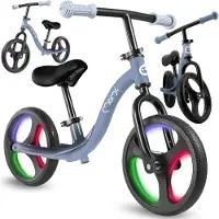 Momi Vélo sans pédales avec roues à led Isoka, 2 ans+, Bleu,