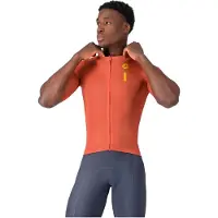 Castelli Drittone Logo Short Sleeve Jersey Orange L Homme