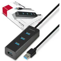 Axagon HUE-S2BL hub d'interface USB 3.2 Gen 1 (3.1 Gen 1) Type-A 5000 Mbit/s Noir