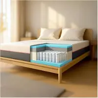 THE WHITE STONE Matelas - - 90x190 cm - Memory Foam Breeze - Ressorts ensachés - Housse déhoussable - 30 cm