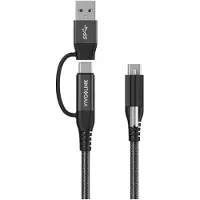 VivoLink Câble USB-C - - PROUSBCMM1.5ADP - 1,5m - Noir - Two in one