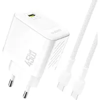 Dudao A28CEU Adapter 45Watt 1xUSB-C (1m USB-C to USB-C cable included) Hvid