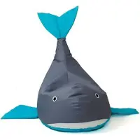 Go Gift Sac Sako pouffe Baleine gris-bleu L 110 x 80 cm