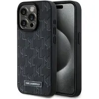 Karl Lagerfeld Étui en cuir MagSafe pour iPhone 15 Pro noir