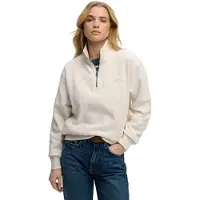 Superdry Essential Logo Half Zip Sweatshirt Beige XL Femme