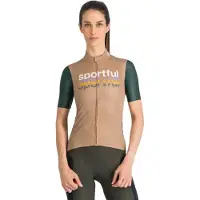 Sportful Supergiara Logo 2 Short Sleeve Jersey Beige,Marron S Femme
