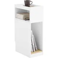 SoBuy Table de chevet étroite avec tiroir, blanc 20x35x60cm