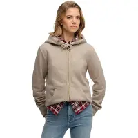 Superdry pour femme. W2012672A Sweat à capuche zippé Essential Logo beige (XXS), Casuel, Coton