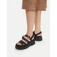 Clarks Sandales à brides Evamar Femme Black Leather