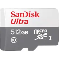 SanDisk Ultra (512 Go, microSDXC, U1, UHS-I), Carte mémoire, Blanc, Gris