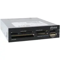Akasa Ak-Icr-07 (USB 2.0), Lecteur de carte mémoire, Noir