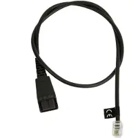 Jabra Qd Cord Straight Rj11 Voip Telephone Noir
