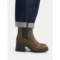 Timberland pour femme. TB0A424XA2D1 Bottines Bellevaux en cuir Chelsea marron foncé (38 W), 3 à 5 cm, Aucun, Casuel