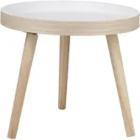 24hShop Arti Casa Table d'Appoint Ø40 x 36 cm Table Basse Ronde en Bois - Petite Table de Nuit ou d'Ambiance - Compact pour Salon ou Chambre