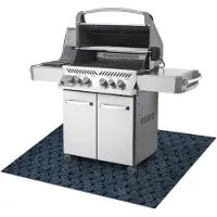 Rugsx Tapis de protection pour barbecue VECTRA 800 pour terrasse, extérieur - bleu bleu 100x150 cm