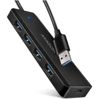Axagon HUE-C1A hub d'interface USB 3.2 Gen 1 (3.1 Gen 1) Type-A 5000 Mbit/s Noir