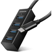 Axagon HUE-M1C hub d'interface USB 3.2 Gen 1 (3.1 Gen 1) Type-C 5000 Mbit/s Noir
