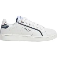 Pepe Jeans pour garçon. PBS000009 Trainers Player Young white (35), Blanc, Plat, Lacets, Casuel, mode enfantine