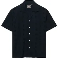 Superdry Heritage Broderie Short Sleeve Shirt Bleu M Femme