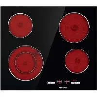Hisense E6432C Black 60cm 4 Zone Touch Control Ceramic Hob With Child Lock