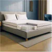 THE WHITE STONE Matelas - - Matelas 120 x 190 cm - Ressorts ensachés - Memory Waterfoam hypoallergénique - 24 cm