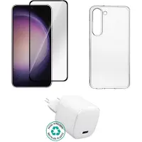ESTUFF ES-KIT-SAMGALS23 chargeur d'appareils mobiles Téléphone portable Transparent, Blanc Secteur Intérieure