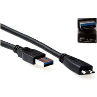 ACT SB3028, 0.5 m, USB A, Micro-USB B, USB 3.2 Gen 1 (3.1 Gen 1), Mâle/Mâle, Noir