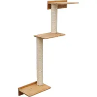 Eyepower arbre à chat mural 107 cm avec 3 plateaux pour chats - Arbre à chat en sisal à monter au mur