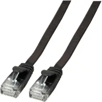 EFB Elektronik Câble patch plat RJ45 U/UTP, Cat.6A, PVC, 3m, noir