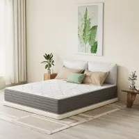 HOMAVO Matelas 90x200x25cm 7 zones à ressorts ensachés, degré de fermeté H3, matelas orthopédique à ressorts, matelas à ressorts en mousse confort