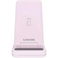 Canyon Wireless Charger WS-304 IP, QC18W, 3en1, entrée 9V/2A, 12V/1.5A, sortie 15W/10W/7.5W/5W, Type-C vers USB-A, rose