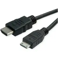 ROLINE GREEN Câble Mini HDMI High Speed avec Ethernet (2 m), Câble vidéo, Noir