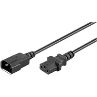 Microconnect C13-C14, 10 m, 10 m, Mâle-Femelle, Coupleur C13, Coupleur C14, 230, Noir
