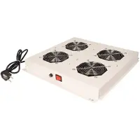 Roline Unité de ventilation de toit 19 pouces 4 ventilateurs, ON/OFF gris