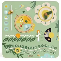 Classic World Calendrier en bois en anglais dans une boîte