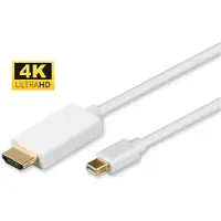Microconnect MDPHDMI1-4K câble vidéo et adaptateur 1 m Mini DisplayPort HDMI Type A (Standard) Blanc